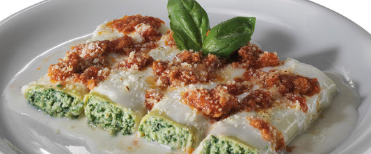 Cannelloni With Ricotta Cheese, Spinach and Ragù (Meat Sauce)